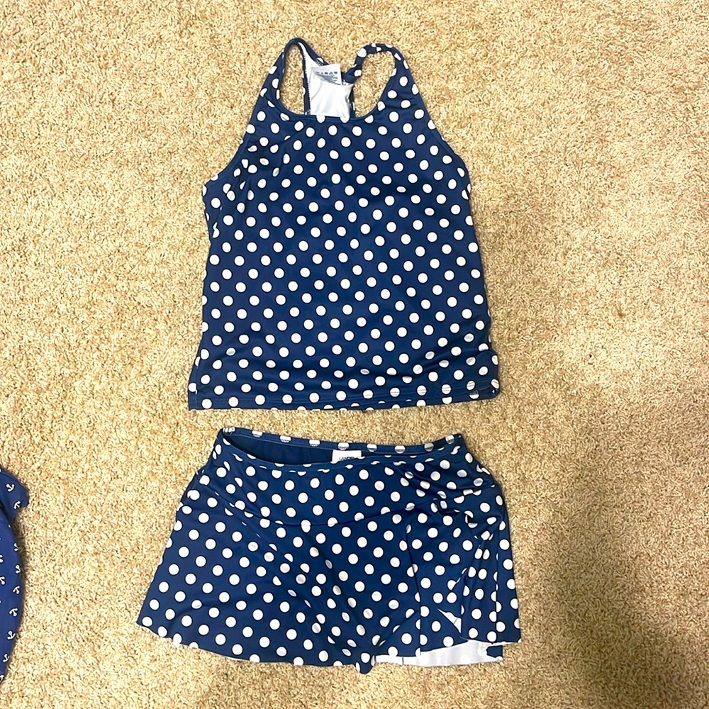 Lands End Girls Tankini Swim Skirt.